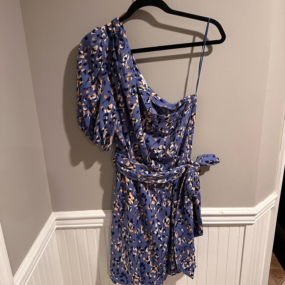 Nine West Blue and Orange Abstract Dress